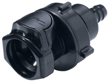 Panel Mount, Thumb Latch - HFC Series Female to Tube Fitment 9,5mm (3/8") ID, PSU (Polysulfone) - UV Resistant Black, 1/2" Flow, Plastic Latch