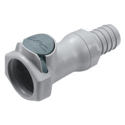 Female Thumb Latch - HFC Series to  16,0mm (5/8") Tube Connection, Straight, PP (Polypropylene), Shut-Off