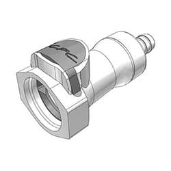 Female Thumb Latch - HFC Series to  9,5mm (3/8") Tube Connection, Straight, PSU (Polysulfone), Shut-Off