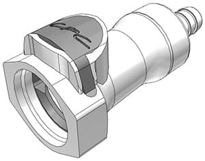 Straight, Thumb Latch - HFC Series Female to Tube Fitment 9,5mm (3/8") ID, PSU (Polysulfone) White, 1/2" Flow, Plastic Latch