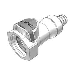 Female Thumb Latch - HFC Series to  12,7mm (1/2") Tube Connection, Straight, PSU (Polysulfone), Shut-Off