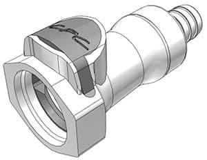 Straight, Thumb Latch - HFC Series Female to Tube Fitment 12,7mm (1/2") ID, PSU (Polysulfone) White, 1/2" Flow, Plastic Latch