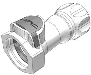 Straight, Thumb Latch - HFC Series Female to BSPP Female 3/4", PSU (Polysulfone) White, 1/2" Flow, Plastic Latch