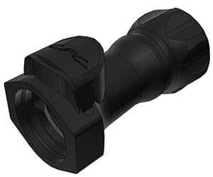 Straight, Thumb Latch - HFC Series Female to GHT 3/4", PSU (Polysulfone) - UV Resistant Black, 1/2" Flow, Plastic Latch