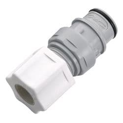 Male Thumb Latch - HFC Series to  12,7mm (1/2") Tube Connection PTF (Push to Fit), Straight, PP (Polypropylene), Shut-Off