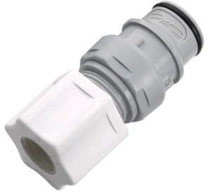 Straight, Thumb Latch - HFC Series Male to In-Line Compression 12,7mm (1/2") OD, PP (Polypropylene) Grey, 1/2" Flow