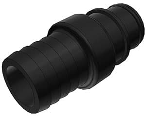 Straight, Thumb Latch - HFC Series Male to Tube Fitment 19,0mm (3/4") ID, PSU (Polysulfone) - UV Resistant Black, 1/2" Flow