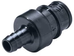 Straight, Thumb Latch - HFC Series Male to Tube Fitment 9,5mm (3/8") ID, PSU (Polysulfone) - UV Resistant Black, 1/2" Flow