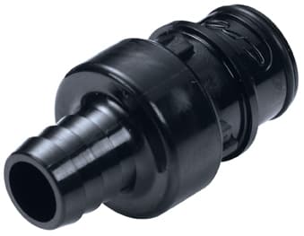 Straight, Thumb Latch - HFC Series Male to Tube Fitment 12,7mm (1/2") ID, PSU (Polysulfone) - UV Resistant Black, 1/2" Flow