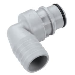 Male Thumb Latch - HFC Series to  19,0mm (3/4") Tube Connection, Elbow, PP (Polypropylene), Shut-Off