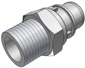 Straight, Thumb Latch - HFC Series Male to NPT 1/2", PP (Polypropylene) Grey, 1/2" Flow
