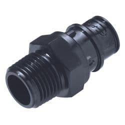 Male Thumb Latch - HFC Series to  1/2" Male NPT Thread, Straight, PSU (Polysulfone) - UV Resistant, Shut-Off