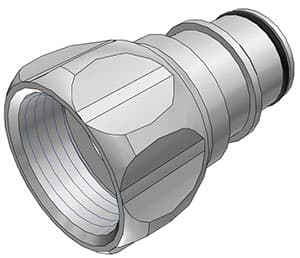 Straight, Thumb Latch - HFC Series Male to BSPP Female 3/4", PSU (Polysulfone) White, 1/2" Flow