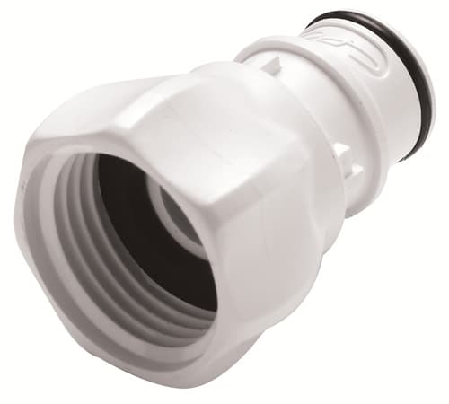 Straight, Thumb Latch - HFC Series Male to GHT Female 3/4", PSU (Polysulfone) White, 1/2" Flow