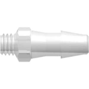 Straight, UNF Male 10-32 to 200 Series Barb 4,0mm (5/32") ID, PP (Polypropylene) - Animal Free Natural