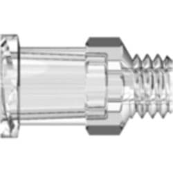 Female Luer Thread to Male UNF Thread 10-32, Straight, PC (Polycarbonate), Clear