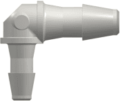 L-Reducer, 200 Series Barb 3,2mm (1/8") ID to 200 Series Barb 2,4mm (3/32") ID, PA (Polyamide) White