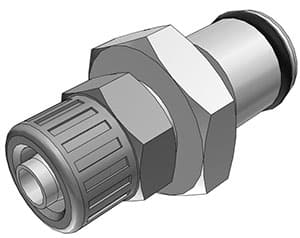 Straight, Thumb Latch - PLC/LC Series Male to PTF (Push to Fit) 6,4mm (1/4") OD, Chrome Plated Brass, 1/4" Flow