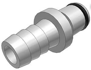 Straight, Thumb Latch - PLC/LC Series Male to Tube Fitment 9,5mm (3/8") ID, Chrome Plated Brass, 1/4" Flow