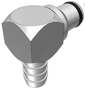Elbow, Thumb Latch - PLC/LC Series Male to Tube Fitment 9,5mm (3/8") ID, Chrome Plated Brass, 1/4" Flow