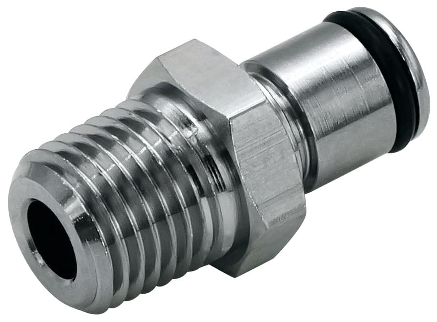 Straight, Thumb Latch - PLC/LC Series Male to NPT 1/4", Chrome Plated Brass, 1/4" Flow