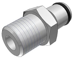 Straight, Thumb Latch - PLC/LC Series Male to BSPT 1/4", Chrome Plated Brass, 1/4" Flow