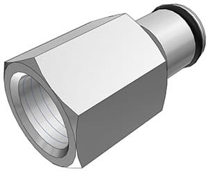 Straight, Thumb Latch - PLC/LC Series Male to BSPP Female 1/4", Chrome Plated Brass, 1/4" Flow
