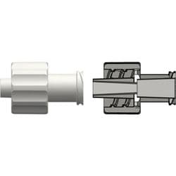 Male Luer Lock to Female Luer Thread , Straight, PA (Polyamide), White