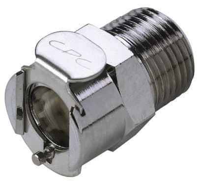 Straight, Thumb Latch - PLC/LC Series Female to NPT 3/8", Chrome Plated Brass, 1/4" Flow, Metal Latch