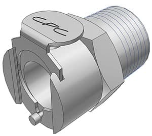 Straight, Thumb Latch - PLC/LC Series Female to BSPT 3/8", Chrome Plated Brass, 1/4" Flow, Metal Latch