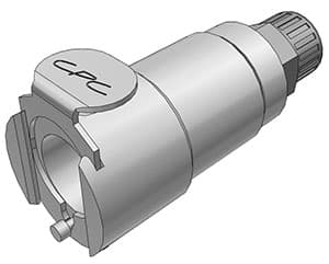 Straight, Thumb Latch - PLC/LC Series Female to PTF (Push to Fit) 6,4mm (1/4") OD, Chrome Plated Brass, 1/4" Flow, Metal Latch