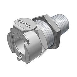 Female Thumb Latch - PLC/LC Series to  1/4" Male NPT Thread, Panel Mount, Chrome Plated Brass, Shut-Off