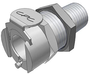 Panel Mount, Thumb Latch - PLC/LC Series Female to NPT 1/4", Chrome Plated Brass, 1/4" Flow, Metal Latch