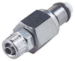 Straight, Thumb Latch - PLC/LC Series Male to PTF (Push to Fit) 6,4mm (1/4") OD, Chrome Plated Brass, 1/4" Flow