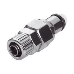 Male Thumb Latch - PLC/LC Series to  9,5mm (3/8") Tube Connection PTF (Push to Fit), Straight, Chrome Plated Brass, Shut-Off