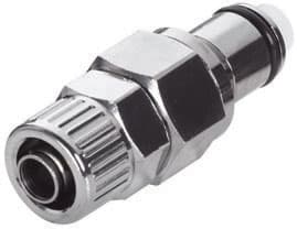 Straight, Thumb Latch - PLC/LC Series Male to PTF (Push to Fit) 9,5mm (3/8") OD, Chrome Plated Brass, 1/4" Flow
