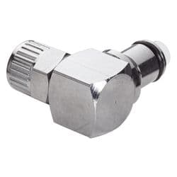 Male Thumb Latch - PLC/LC Series to  9,5mm (3/8") Tube Connection PTF (Push to Fit), Elbow, Chrome Plated Brass, Shut-Off