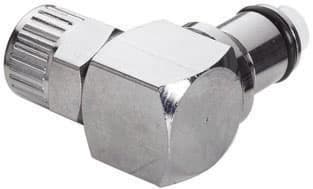 Elbow, Thumb Latch - PLC/LC Series Male to PTF (Push to Fit) 9,5mm (3/8") OD, Chrome Plated Brass, 1/4" Flow