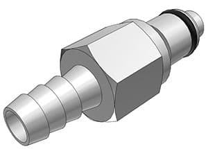 Straight, Thumb Latch - PLC/LC Series Male to Tube Fitment 8,0mm (5/16") ID, Chrome Plated Brass, 1/4" Flow