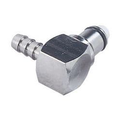 Male Thumb Latch - PLC/LC Series to  6,4mm (1/4") Tube Connection, Elbow, Chrome Plated Brass, Shut-Off