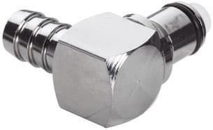 Elbow, Thumb Latch - PLC/LC Series Male to Tube Fitment 9,5mm (3/8") ID, Chrome Plated Brass, 1/4" Flow