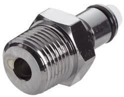 Straight, Thumb Latch - PLC/LC Series Male to NPT 3/8", Chrome Plated Brass, 1/4" Flow