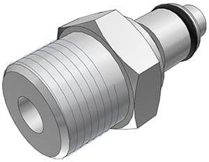 Straight, Thumb Latch - PLC/LC Series Male to BSPT 3/8", Chrome Plated Brass, 1/4" Flow