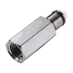 Male Thumb Latch - PLC/LC Series to  1/4" Male NPT Thread, Straight, Chrome Plated Brass, Shut-Off