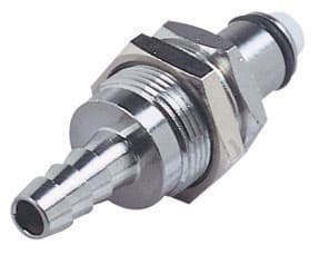 Panel Mount, Thumb Latch - PLC/LC Series Male to Tube Fitment 6,4mm (1/4") ID, Chrome Plated Brass, 1/4" Flow