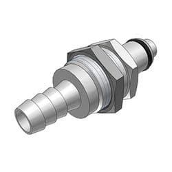 Male Thumb Latch - PLC/LC Series to  8,0mm (5/16") Tube Connection, Panel Mount, Chrome Plated Brass, Shut-Off