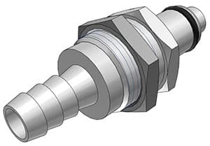 Panel Mount, Thumb Latch - PLC/LC Series Male to Tube Fitment 8,0mm (5/16") ID, Chrome Plated Brass, 1/4" Flow