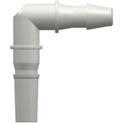 Male Rotating Adaptor to Tube Connection 3,2mm (1/8"), Elbow, PA (Polyamide), White