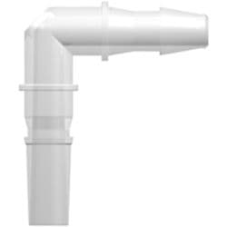 Male Rotating Adaptor to Tube Connection 3,2mm (1/8"), Elbow, PP (Polypropylene) - Animal Free, Natural