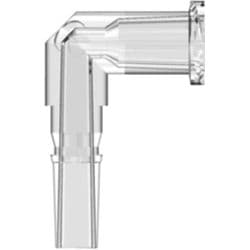 Male Rotating Adaptor to Female Luer Thread , Elbow, PC (Polycarbonate), Clear